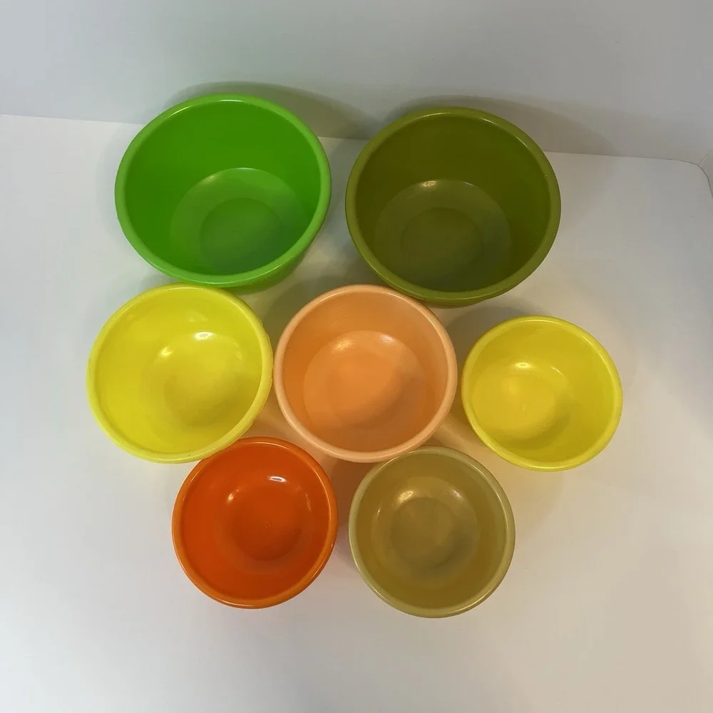 Vtg Blisscraft of‎ hollywood small plastic mixing bowls Scalloped- D-175385